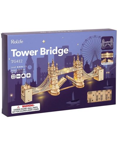 Drvena 3D slagalica Robo Time od 113 dijelova - Tower Bridge - 3